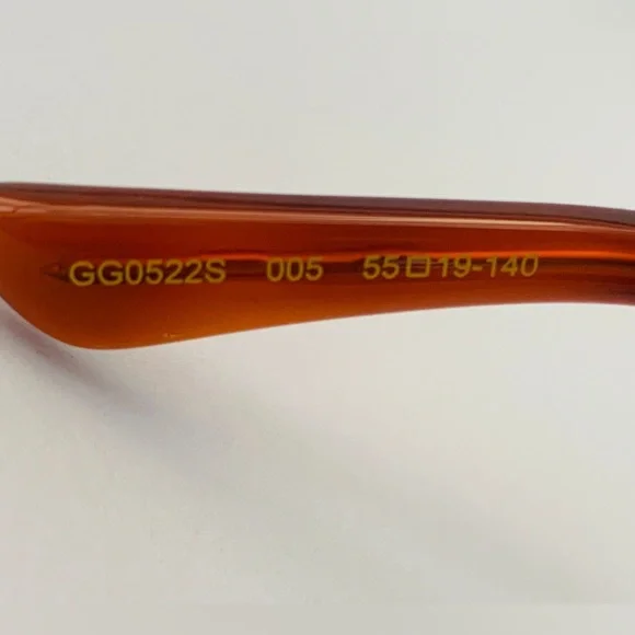 New Authentic Gucci GG0522S 005 Cat-Eye Sunglasses Ivory Brown Gradient New - ? - AuthenticGucci Ivory and Gold/ Green Gradient  main image 3